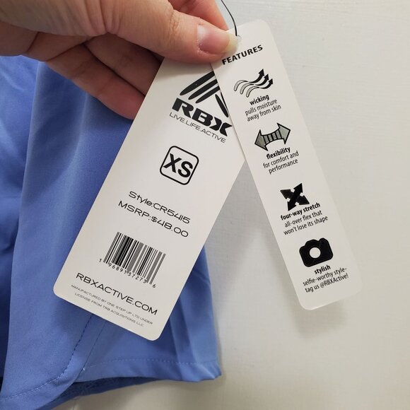 RBX Women's Blue Stretch Pull On Panty Lined 3" Athletic Running Shorts NWT XS - Picture 4 of 8